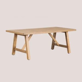 Mesa De Jardín Rectangular 200x100 Cm En Madera De Acacia Dubai Rustykalny Brąz Akacjowy & 200 X 100 Cm - Sklum