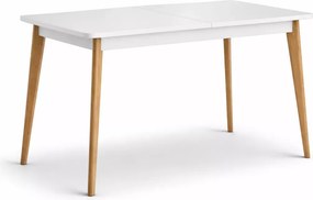 Stół Bliwon rozkładany 140-180x80 cm skandynawski biały/dąb riviera nowoczesny do jadalni