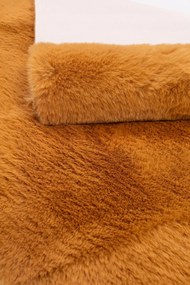 Dywan Futrzany Rudy 60x90 cm Włochaty Miękki Dekoracyjny Antypoślizgowy
