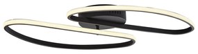 Designerska lampa sufitowa matowa czarna 65 cm 3-stopniowa ściemnialna 2-punktowa - PepeDesignerski Oswietlenie wewnetrzne
