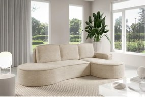 Narożnik MOLLY Prawostronny z funkcją spania, wolnostojący tkanina ABRIAMO 03 Beżowy