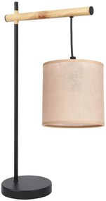 Klasyczna lampa stołowa z abażurem beż + czarny - Z060 L0-P88