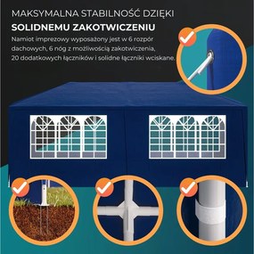 Namiot imprezowy NEAPOL, 3x6m, niebieska Jurhan