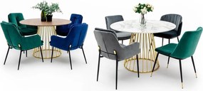 Stół na drucianej podstawie Glam Marble 110 imitacja marmuru