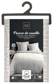 Biało-beżowa pościel dwuosobowa z perkalu bawełnianego 240x220 cm Eliot – douceur d'intérieur