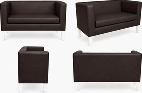 Sofa Monaco : Kolor nogi - Biała, Kolor tkaniny - EKO-SKÓRA - 19D, Typ tkaniny - Eko-skóra , Wysokość nogi - 15 cm