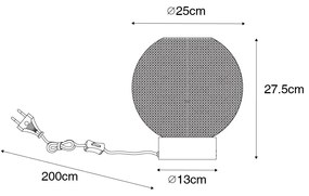 Designerska lampa stołowa czarna z dymionym szkłem - ChicoDesignerski Oswietlenie wewnetrzne