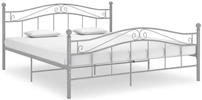 Szare metalowe łóżko w stylu loft 180x200 cm - Iroz