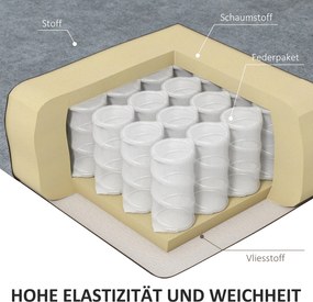 HOMCOM Sofa narożna L z obustronnym szezlongiem, Sofa polstrowana, Ciemnoszara
