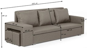 Kanapa sofa 3 os z funkcją spania MILO2 Jasny brąz