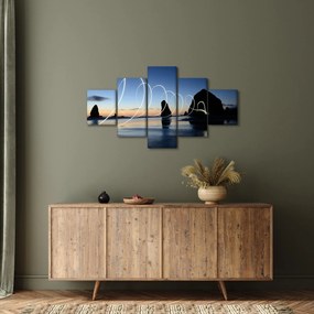 Obraz - plaża o zachodzie słońca (125x70 cm)