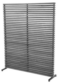 Szaro-naturalny parawan ogrodowy z metalu i drewna 153x185 cm − Hartman
