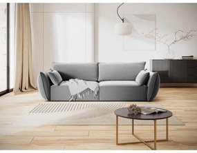 Jasnoszara aksamitna sofa 208 cm Vanda – Mazzini Sofas