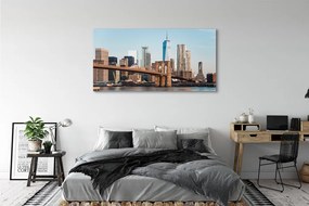 Duży obraz na płótnie Widok na Rzekę i Most