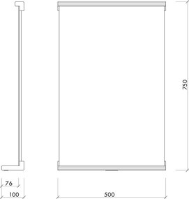 Lustro z półką z drewnianą ramą ścienne 50x75 cm Lun – noo.ma