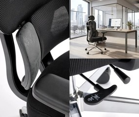 Fotel biurowy ergonomiczny Booster Halmar z regulowanym zagłówkiem