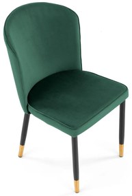 K446 krzesło ciemny zielony, klasyczny, glamour, tkanina velvet