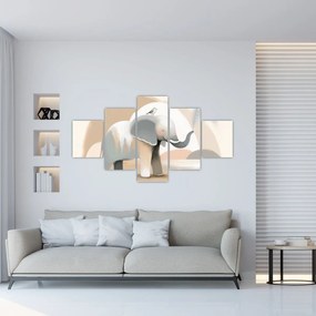 Obraz - Słoń w pastelowych kolorach (125x70 cm)