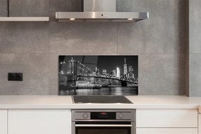 Panel szklany do Kuchni Nocna Panorama Mostu i Miasta