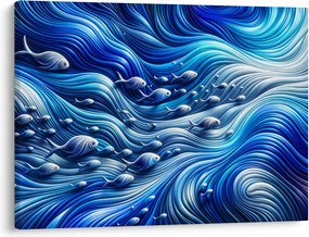 Obraz – Ryby w falach (70x50 cm)