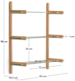 Szklany modułowy system półek w naturalnym kolorze 90x98x30,5 cm Sitra – Kave Home