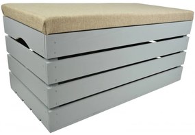 Pufa kufer skrzynia drewniana sosnowa siedzisko 80cm malowana szara