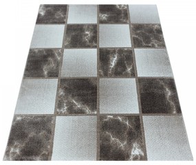 Dywan-nowoczesny Ottawa kwadraty brązowo-szary 80 cm x 250 cm