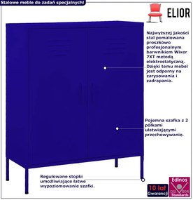 Granatowa szafka gospodarcza w stylu industrialnym H6-D23