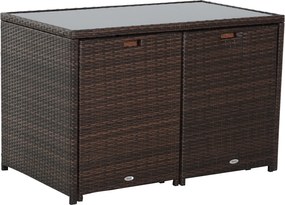 Outsunny Meble Ogrodowe Polirattanowe 5 Części Zestaw Brązowy Khaki Komfort i Styl 120x69x77.5 cm | Aosom PL