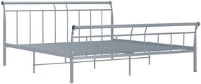Szare metalowe łóżko małżeńskie 180x200 cm - Ventano