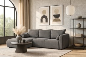 DALLAS – narożnik rozkładany lewy 255x165 cm, Raven 7 szary