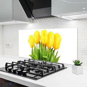 Panel Szklany do Kuchni Tulipany w Porannym Słońcu