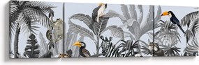 Obraz - Ilustrowana dżungla (170x50 cm)