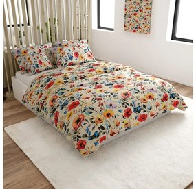 PrzytulneMieszkanie.pl PrzytulneMieszkanie.pl Pościel krepowa FLOREEN kremowa Rozmiar pościeli: 70 x 90 cm | 140 x 200 cm