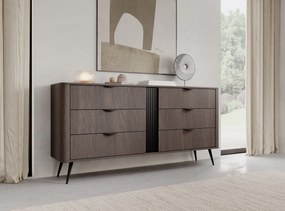 Komoda NOBILE 163,2 cm do Salonu Sypialni 6 Szuflad Dąb