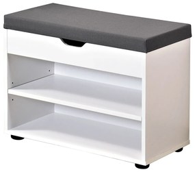 Kesper 15914 Stojak na buty z siedziskiem, biały, 60 x 45 x 30 cm