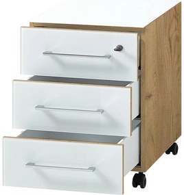 Biała szafka w dekorze dębu 40x55 cm Monteria – Germania