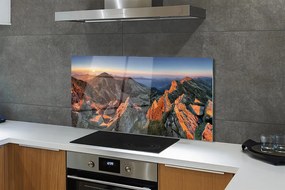 Szklany Panel Góry w Blasku Zachodu