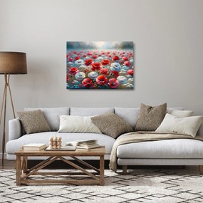 Obraz na szkle - Pole maków (70x50 cm)