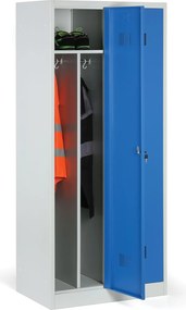 Szafka ubraniowa S1 z przegrodą, 1850 x 800 x 500 mm, zamek cylindryczny, drzwi beżowe