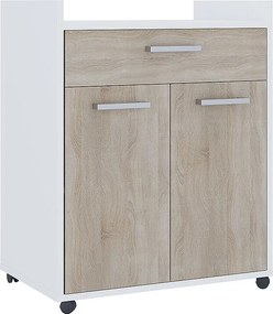 Kontener na rolki biały/sonoma 60x40x77.4 ansel