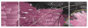 Obraz - Różowo - czarna abstrakcja (170x50 cm)