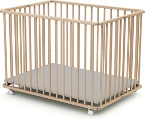 Sk?adany kojec dla dziecka z surowego drewna bukowego 70 x 100 cm CALI