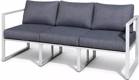 Aluminiowa sofa ogrodowa Marinel z poduszkami na oparciu i siedzisku w kolorze szarym