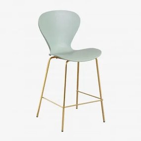 Zestaw 2 Wysokich Stołków Uit ↑65 Cm & Goud & Polipropylen Celadon & Polipropileno - Sklum