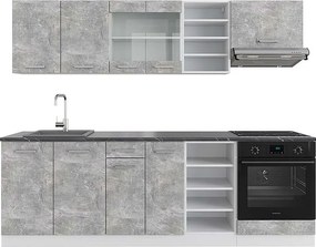 Zabudowa kuchenna beton/biały 240x60x81.6 r-line