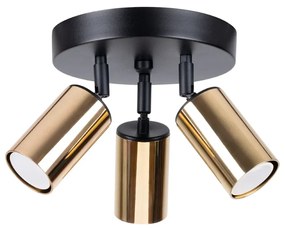 Plafon WINX 3P czarny/złoty SOLLUX  LIGHTING