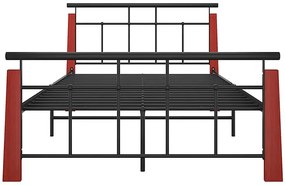 Czarne metalowe łóżko rustykalne 120x200 cm - Nelo