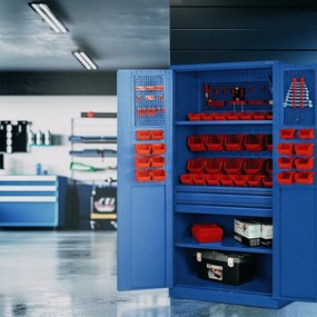 Szafa narzędziowa z 2 szufladami Szymon 92x50x185 cm niebieska