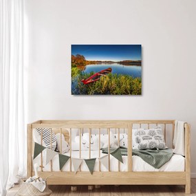 Obraz na szkle czerwonej kropki (70x50 cm)